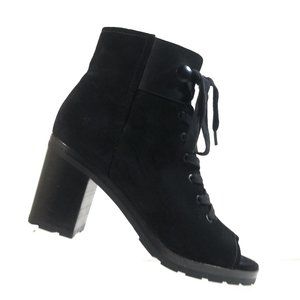 Frye 3478038 Women Suede Zip Lace Up Booties 8.5 M